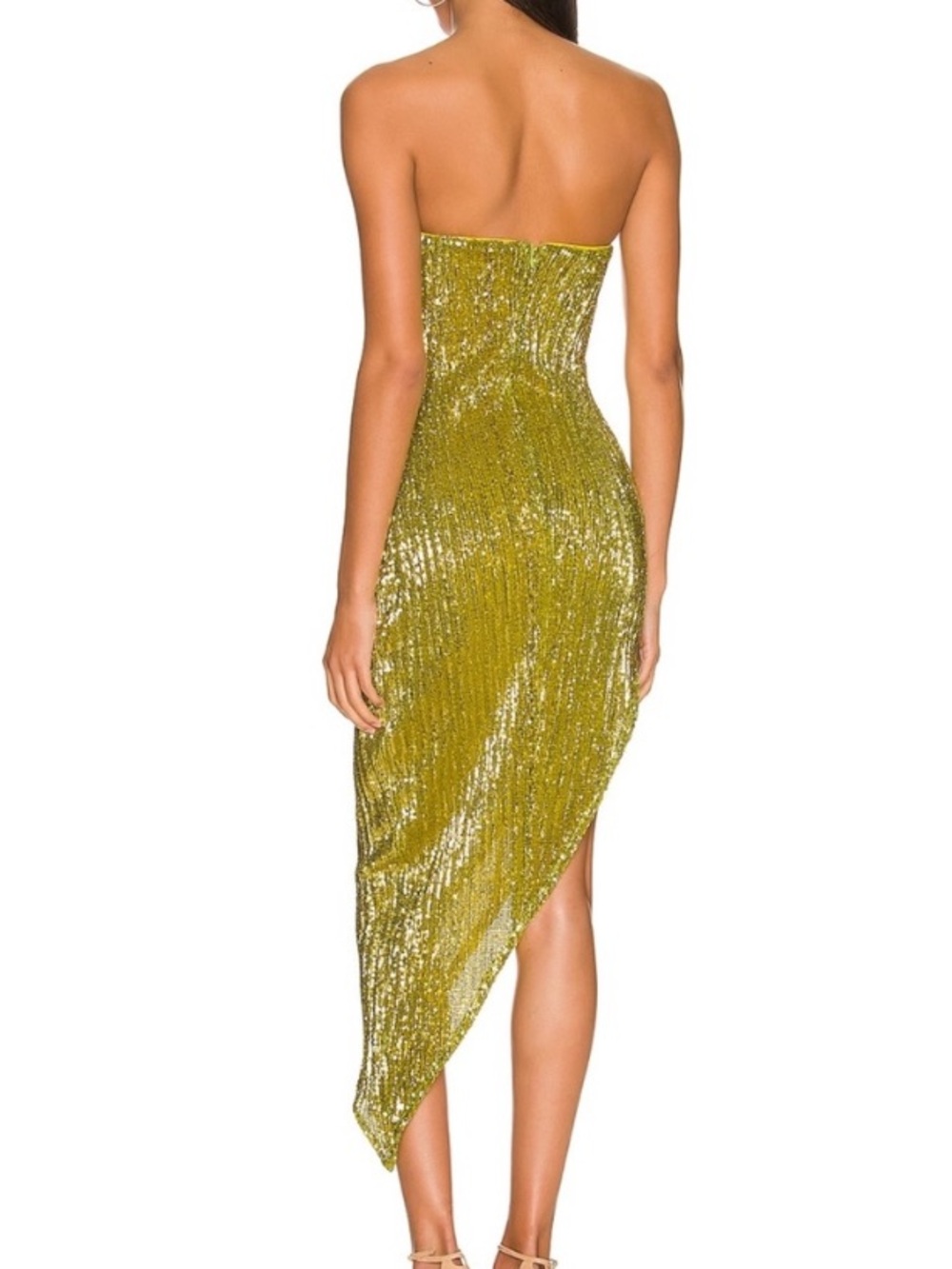 Camila Coelho Sparkling Lime Green Strapless Midi Dress - Picture 8 of 16